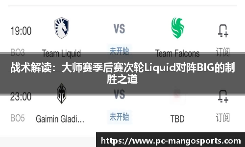 战术解读：大师赛季后赛次轮Liquid对阵BIG的制胜之道